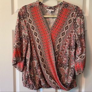 NWOT Westport Faux Wrap Shirt